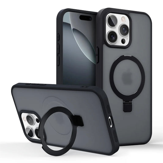 Matte iPhone Case with Full Protection and Magnetic Kickstand