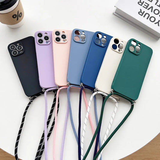 Silicone Case with Lanyard for iPhone Soft and Versatile