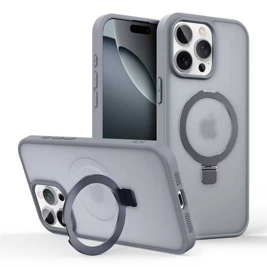 Matte iPhone Case with Full Protection and Magnetic Kickstand