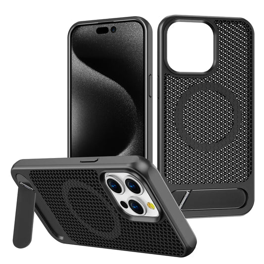 Luxury Magnetic Case with Thermal Kickstand for iPhone