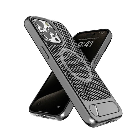 Luxury Magnetic Case with Thermal Kickstand for iPhone